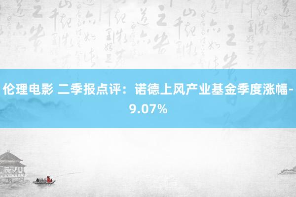 伦理电影 二季报点评：诺德上风产业基金季度涨幅-9.07%