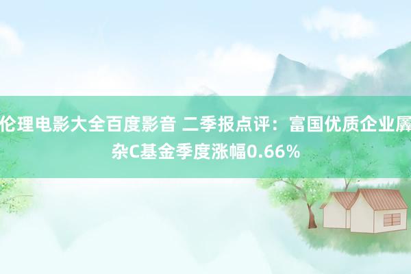 伦理电影大全百度影音 二季报点评：富国优质企业羼杂C基金季度涨幅0.66%