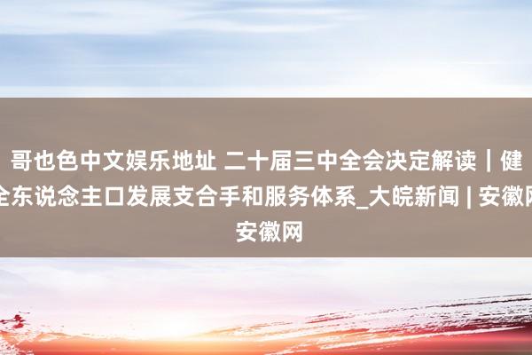 哥也色中文娱乐地址 二十届三中全会决定解读｜健全东说念主口发展支合手和服务体系_大皖新闻 | 安徽网