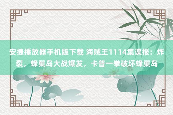 安捷播放器手机版下载 海贼王1114集谍报：炸裂，蜂巢岛大战爆发，卡普一拳破坏蜂巢岛