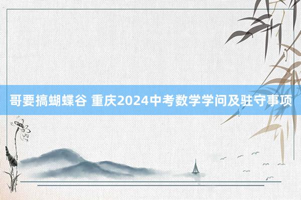 哥要搞蝴蝶谷 重庆2024中考数学学问及驻守事项