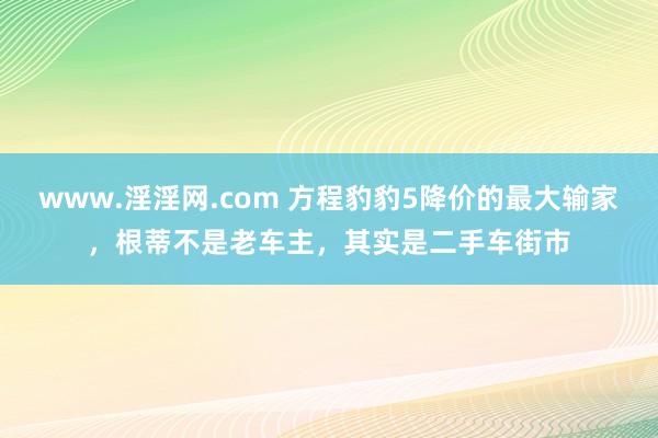 www.淫淫网.com 方程豹豹5降价的最大输家，根蒂不是老车主，其实是二手车街市