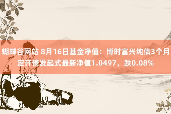 蝴蝶谷网站 8月16日基金净值：博时富兴纯债3个月定开债发起式最新净值1.0497，跌0.08%