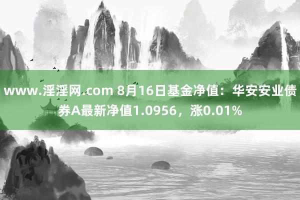 www.淫淫网.com 8月16日基金净值：华安安业债券A最新净值1.0956，涨0.01%