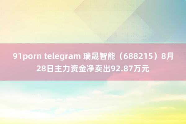 91porn telegram 瑞晟智能（688215）8月28日主力资金净卖出92.87万元