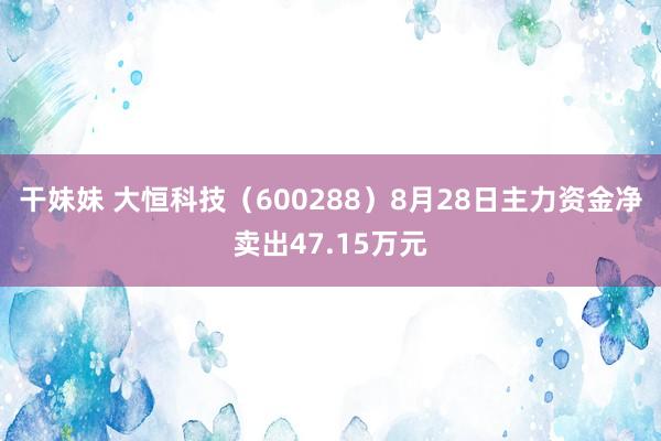 干妹妹 大恒科技（600288）8月28日主力资金净卖出47.15万元