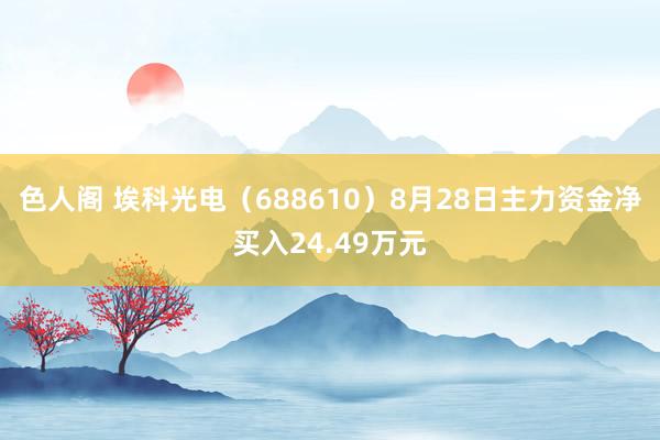 色人阁 埃科光电（688610）8月28日主力资金净买入24.49万元