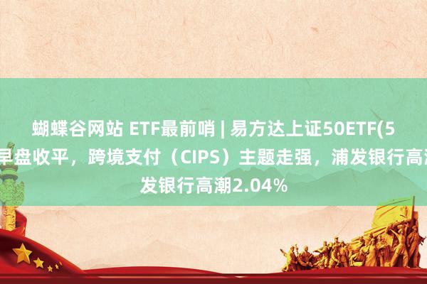 蝴蝶谷网站 ETF最前哨 | 易方达上证50ETF(510100)早盘收平，跨境支付（CIPS）主题走强，浦发银行高潮2.04%