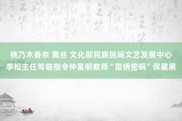 桃乃木香奈 黑丝 文化部民族民间文艺发展中心李松主任驾临指令仲星明教师“苗绣密码”保藏展